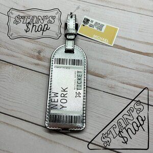 MICHAEL KORS Jet Set Travel Luggage Tag Metallic Silver